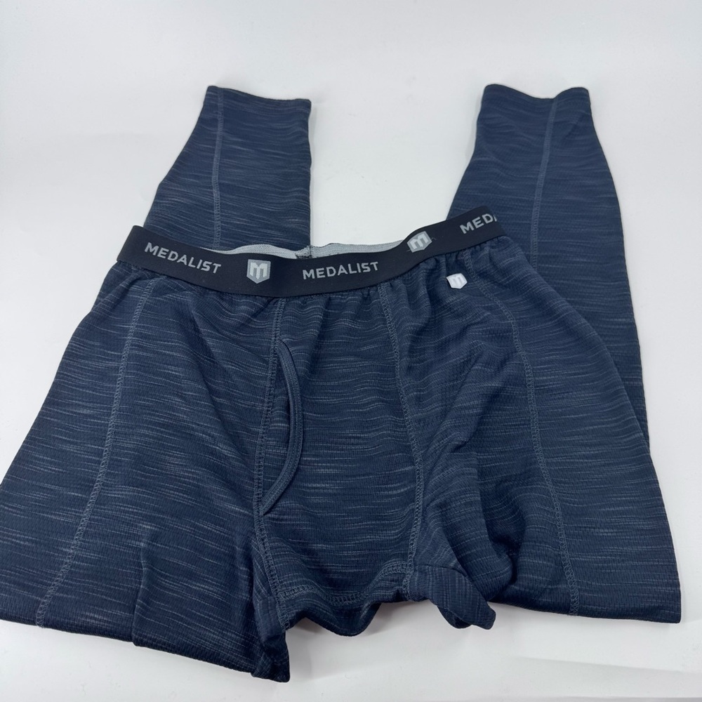 Sleek Black /Blue Boxer Brief long John /‎ pajama pants with Contoured Pouch